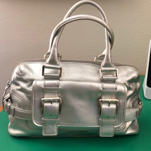 MICHAEL Michael Kors Handbags - Michael Kors Silver Leather Satchel Handbag